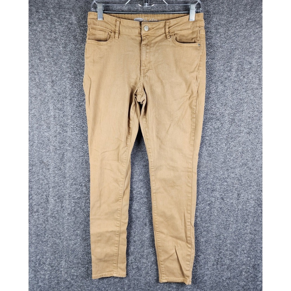 Old Navy Pants Womens 10 Rockstar Tan Mid Rise Skinny Khaki EUC
